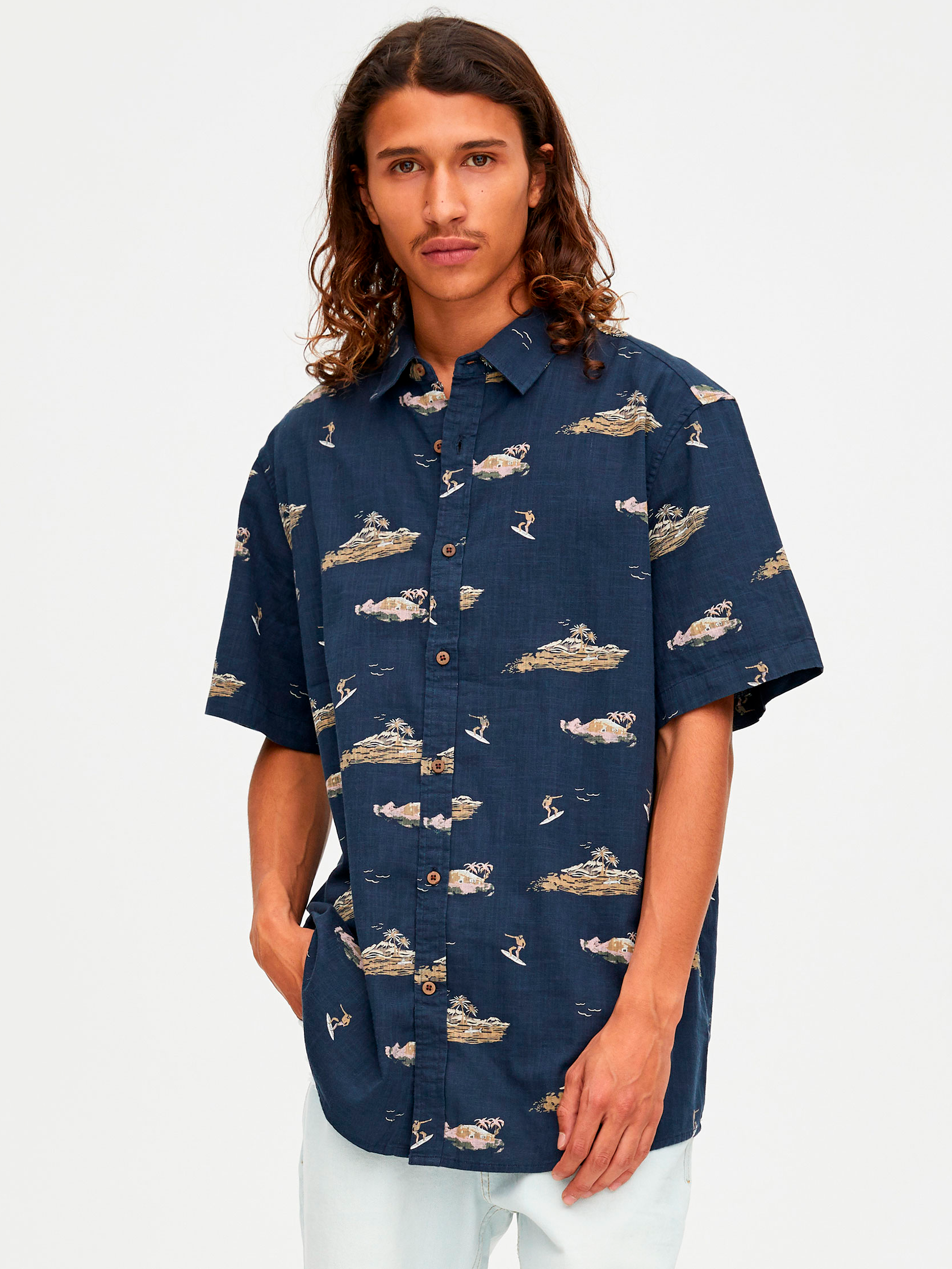 

Рубашка Pull & Bear 5470528b26  Синяя, Рубашка Pull & Bear 5470528b26 XS Синяя