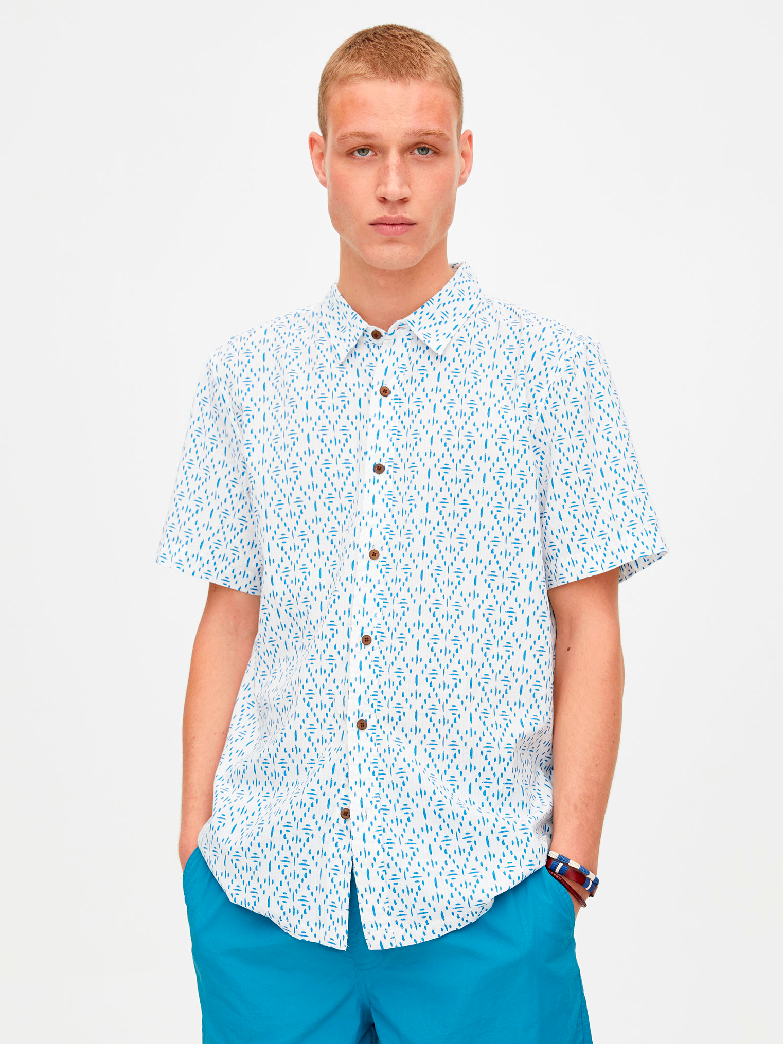 

Рубашка Pull & Bear 5470514b26  Белая, Рубашка Pull & Bear 5470514b26 M Белая