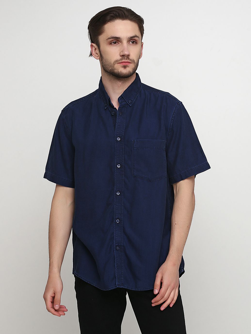 

Рубашка джинсовая H&M 474659b35  Синяя, Рубашка джинсовая H&M 474659b35 XS Синяя