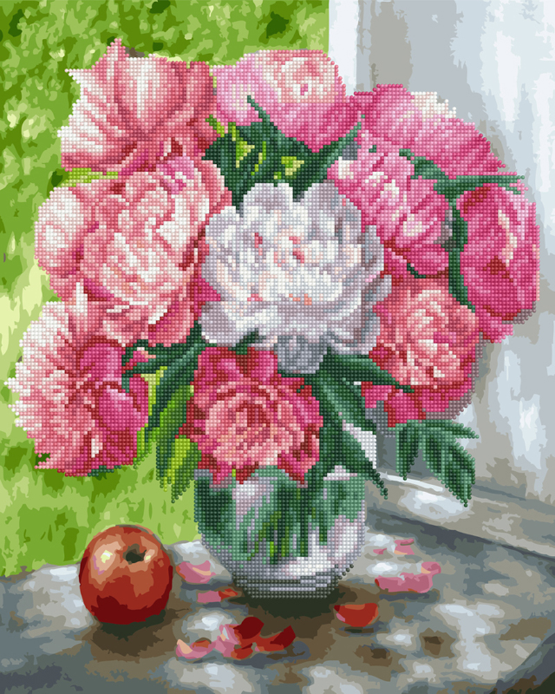 

Картина по номерам Rainbow Art Бело-розовые пионы, 40 х 50 см (BGZS1012)
