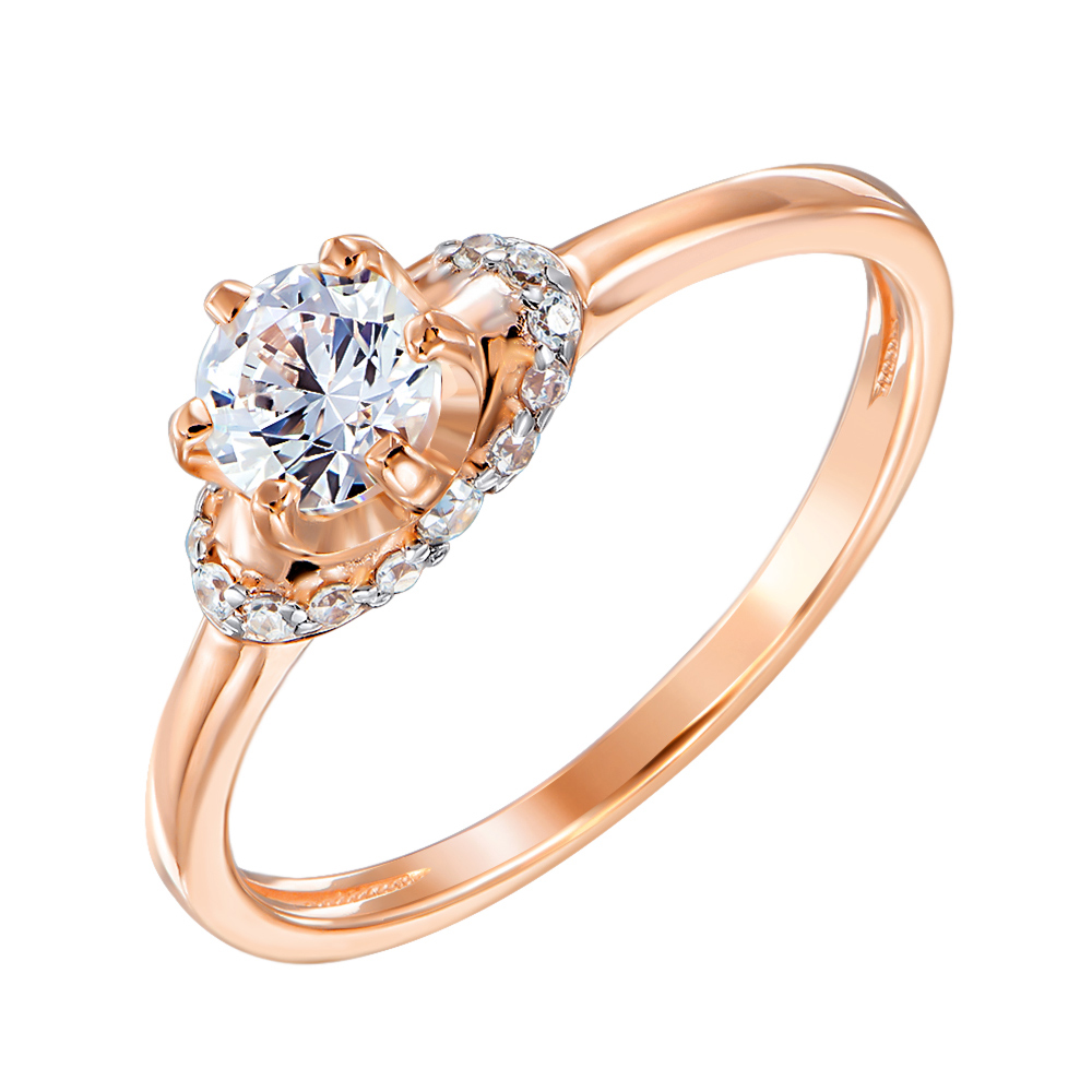 

Золотое кольцо Пенелопа в комбинированном цвете с фианитами S Zirconia 000122764 15.5 размера