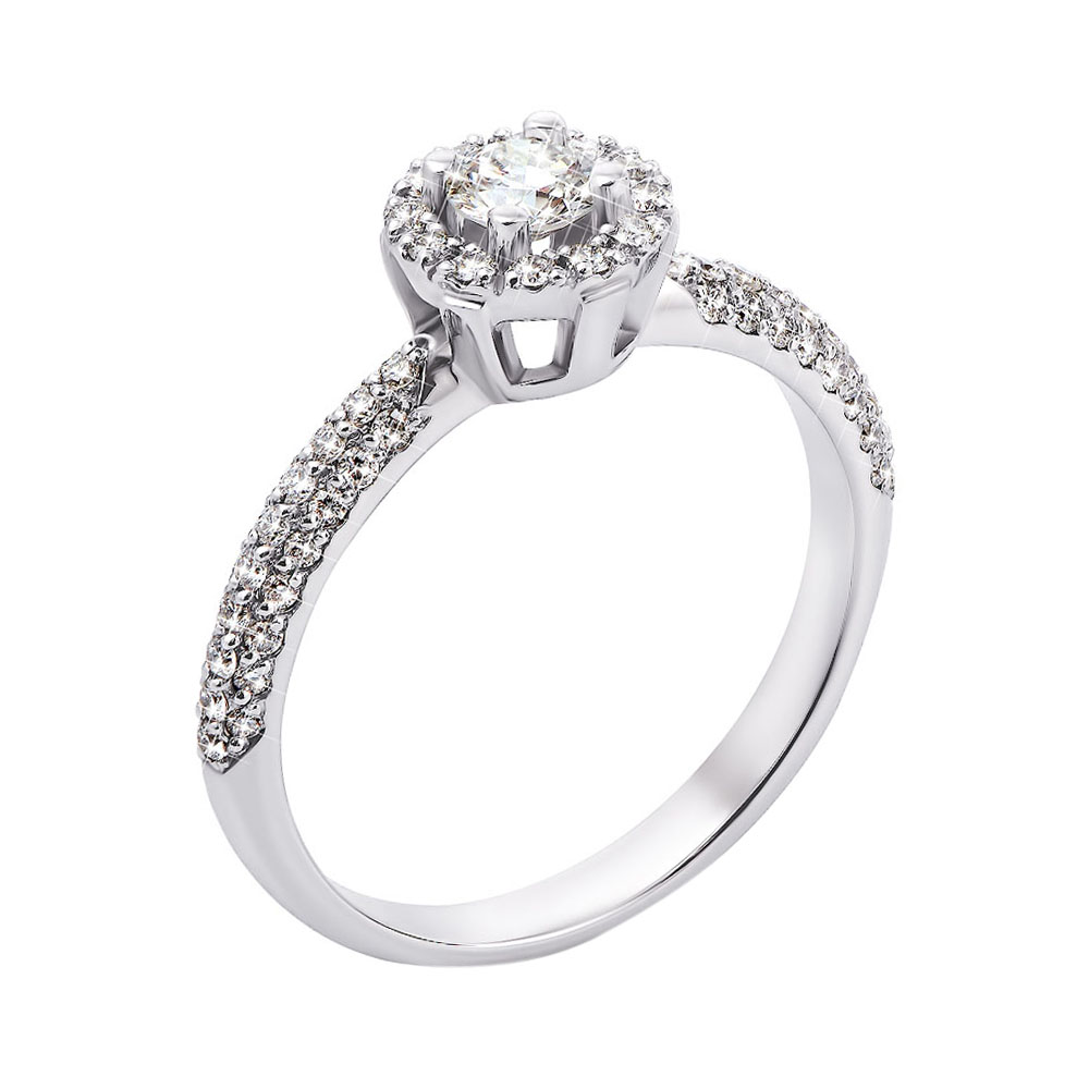 

Кольцо из белого золота с бриллиантами и родированием 000131434 17 размера