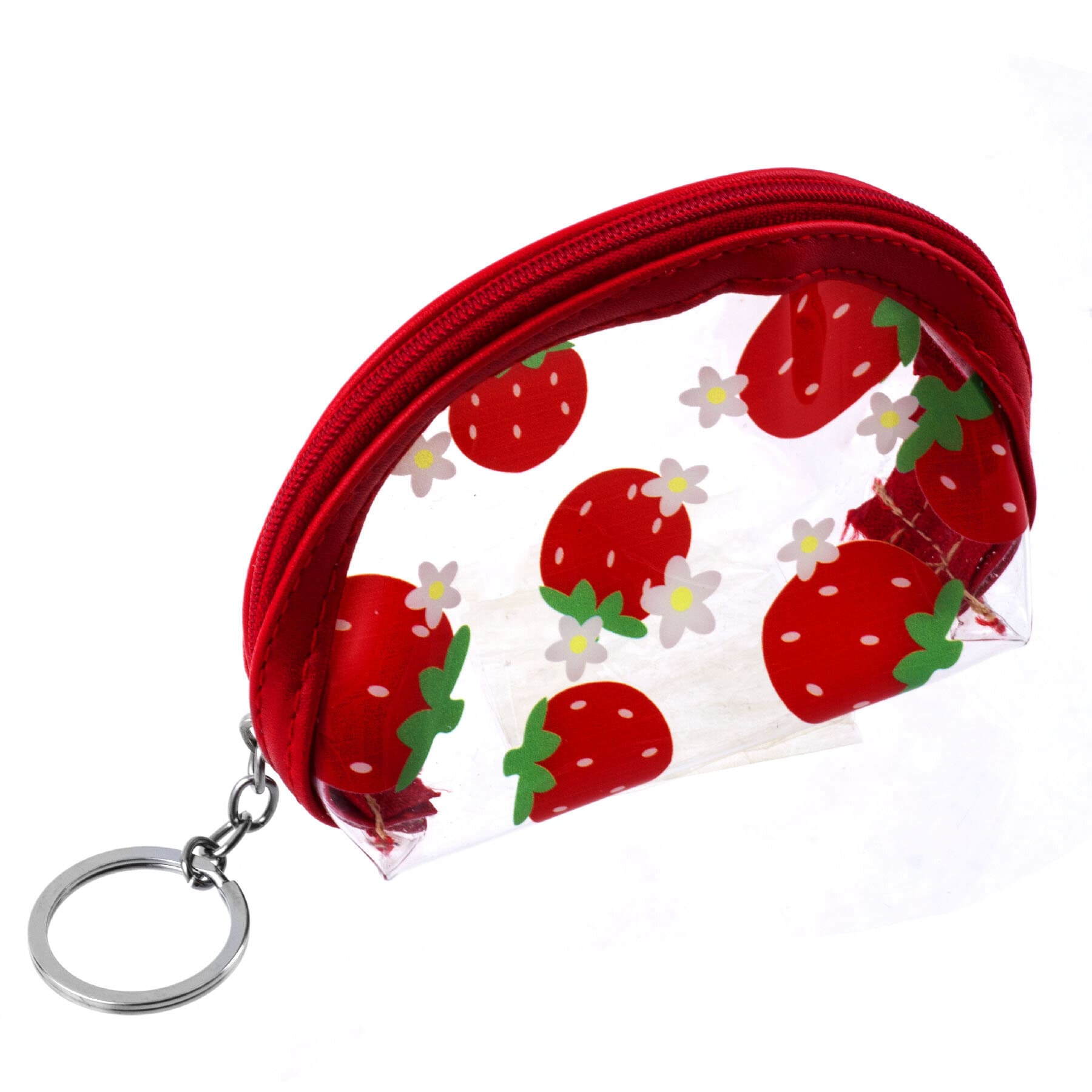 

Прозрачная силиконовая косметичка "Клубника" 12х8,5х3,5 см