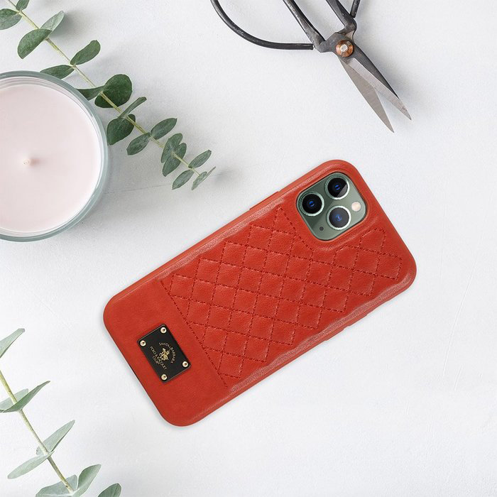 

Кожаный чехол для iPhone 12 Santa Barbara Polo Bradley Красный