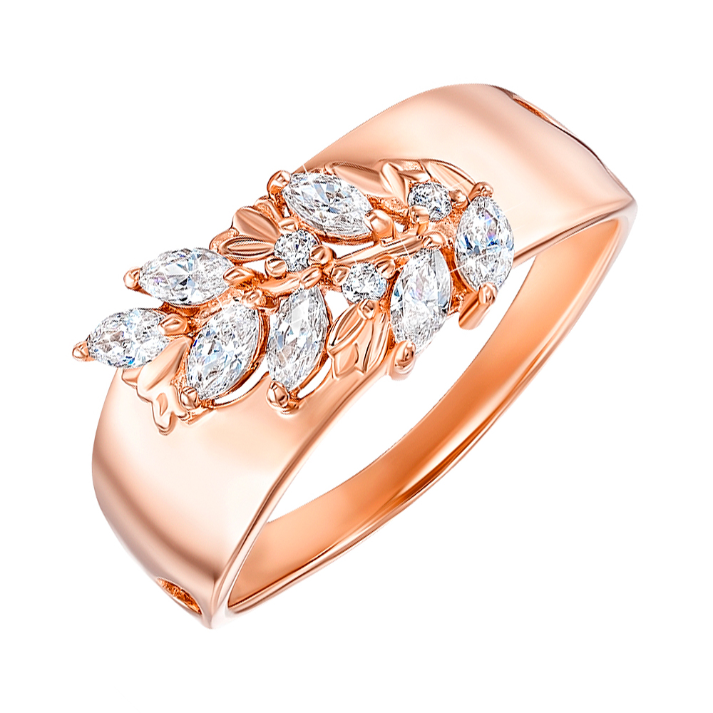 

Кольцо из красного золота с фианитом S Zirconia 000143778 17 размера