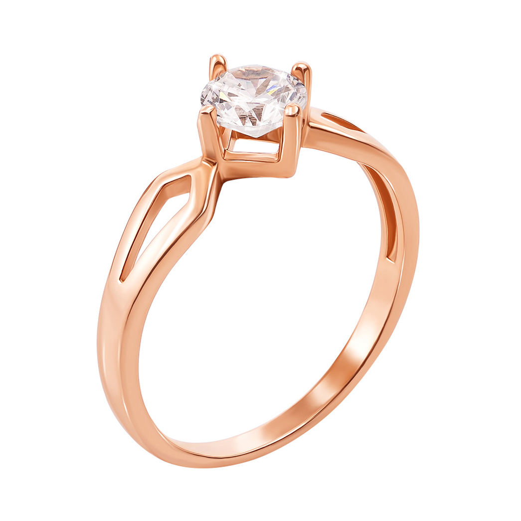 

Золотое помолвочное кольцо с белым фианитом 000068260 19.5 размера