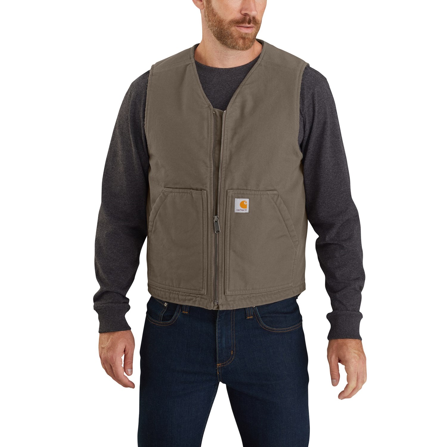 

Жилет Carhartt 104394 Washed Duck Sherpa-Lined Vest - Factory Seconds (For Big and Tall Men) Driftwood, XXXL (54)