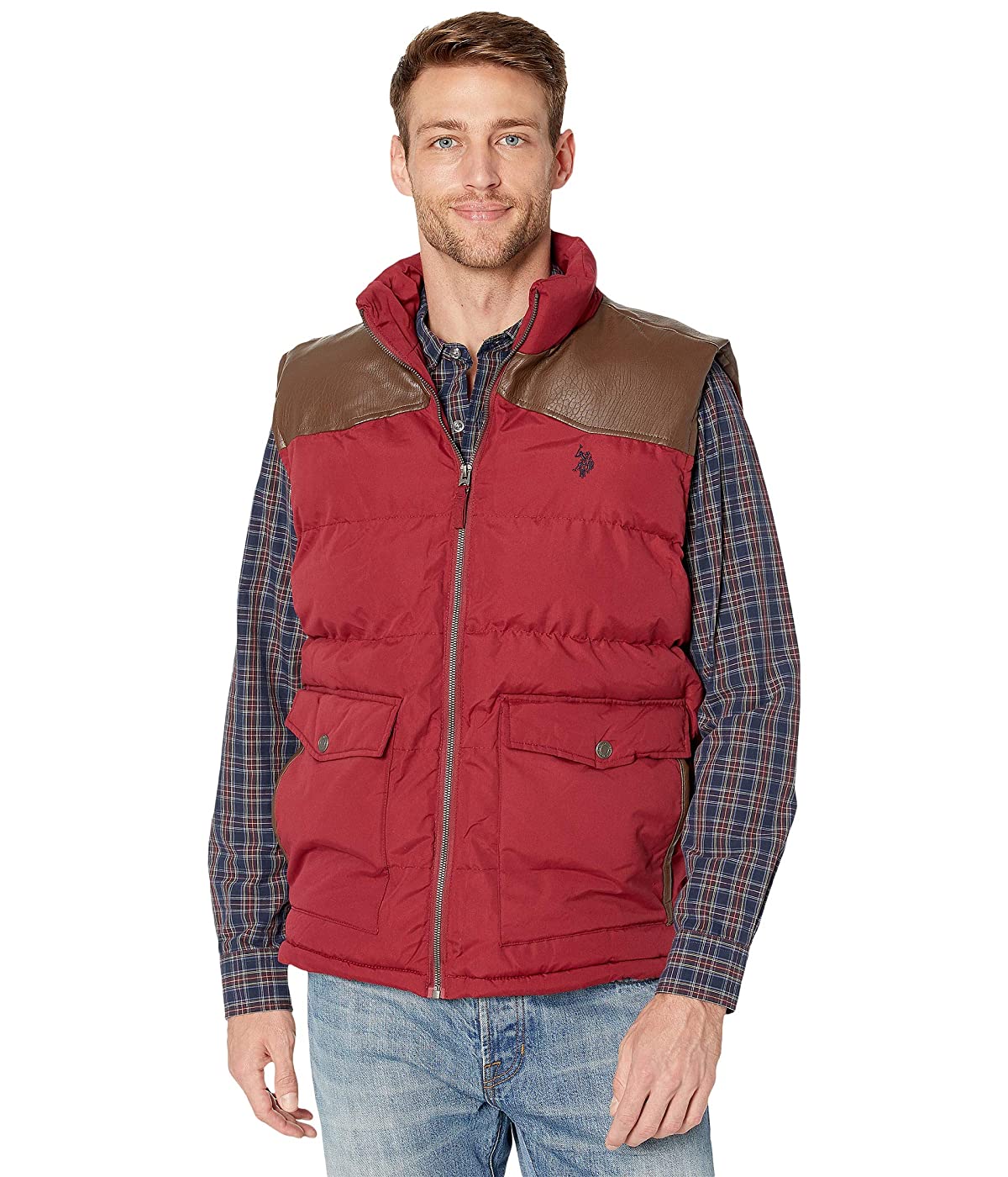 

Жилет утепленный U.S. POLO Signature Vest w/ PU Yoke University Red,  (48, Жилет утепленный U.S. POLO Signature Vest w/ PU Yoke University Red, L (48)