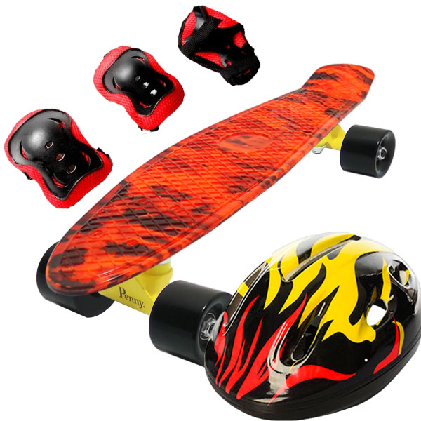 

Скейт Penny Style 22" Combo Набор (защита + шлем) Fire (2T2034)