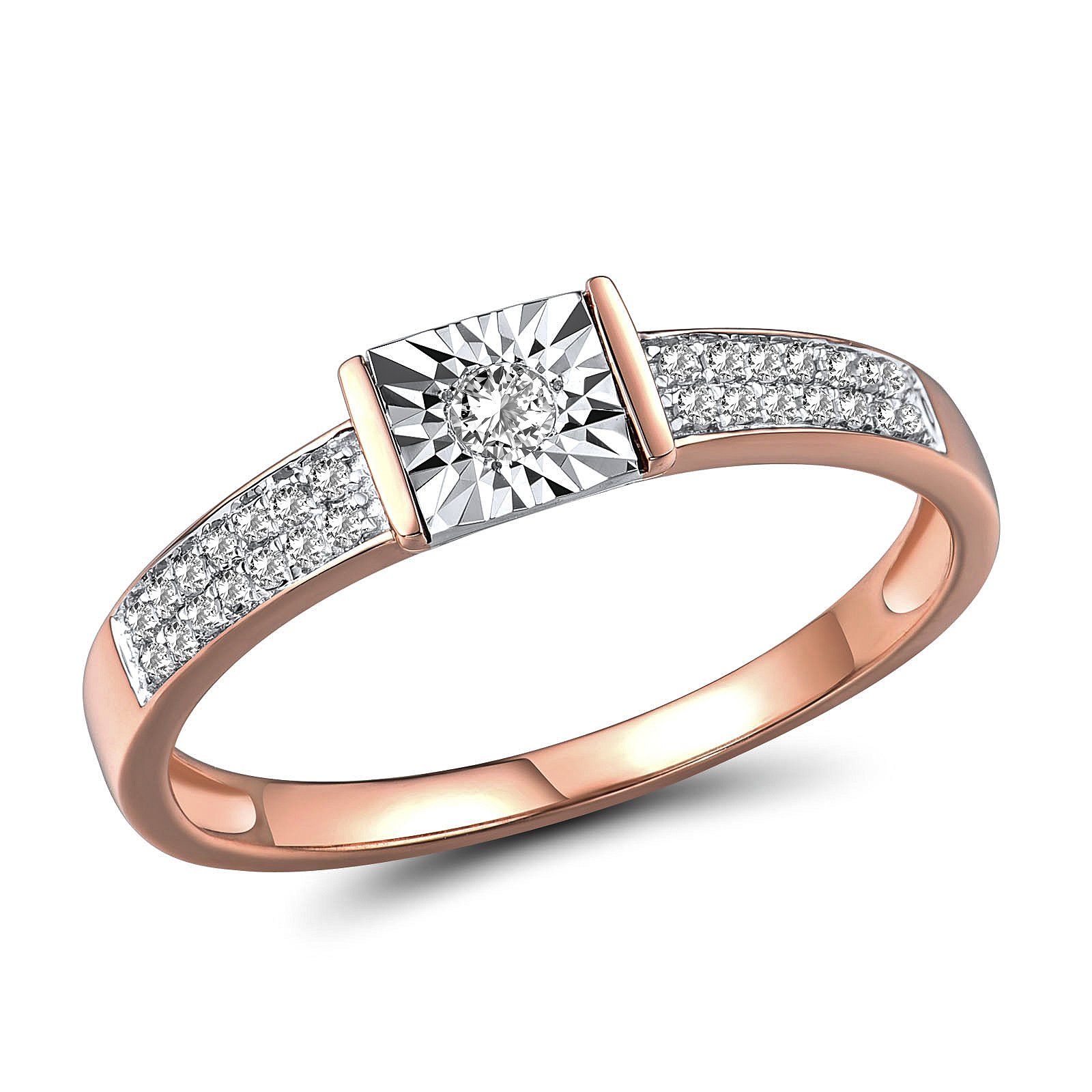 

Кольцо из красного золота с бриллиантами 1719051, размер 19