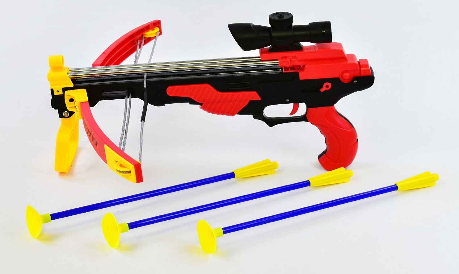 

Игрушечный арбалет "Crossbow" лазерный прицел, стрелы на присосках, на батарейке (54593)