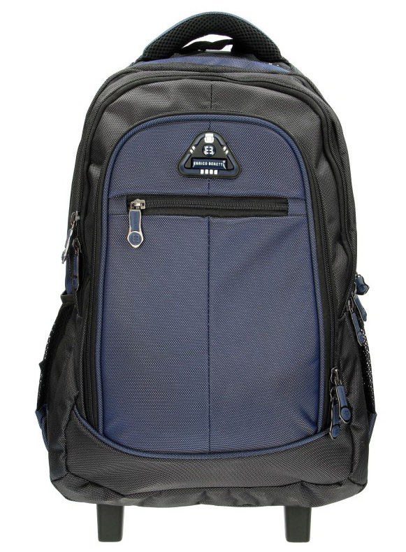 

Рюкзак Чемодан Enrico Benetti Eb62024622 Barbados Black-Navy на 2 колесах (43л) с отделом для ноутбука 33*48*27см