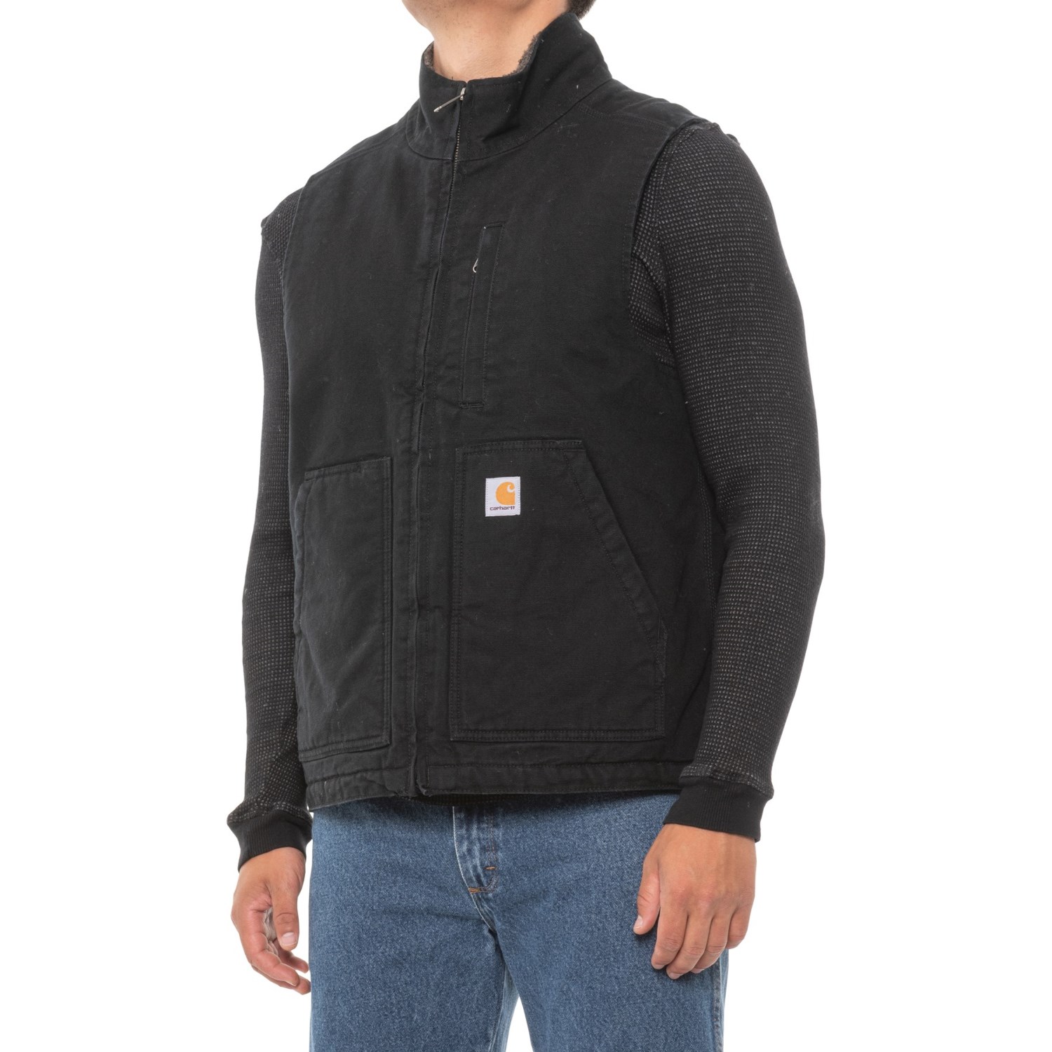 

Жилет Carhartt 104277 Washed Duck Mock Neck Vest - Sherpa Lined, Loose Fit, Factory Seconds Black, 5XL (58)