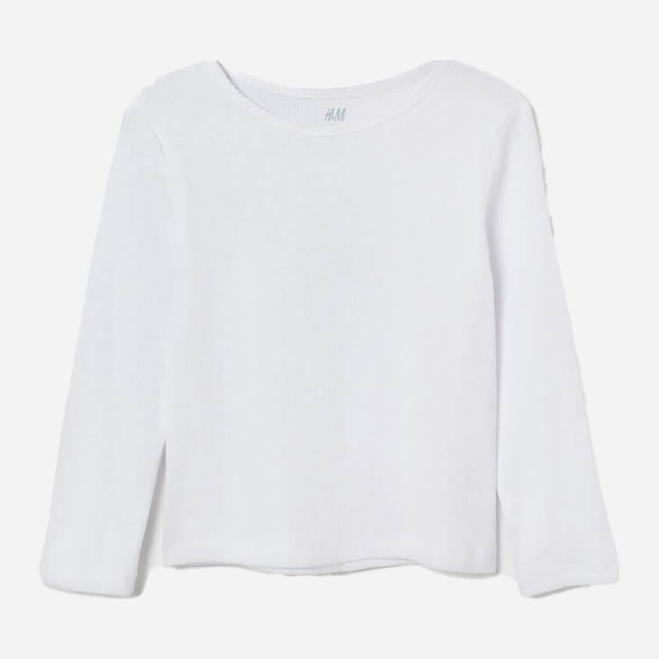 

Футболка с длинным рукавом H&M 816754b39 110-116 см Молочная (100000019865)