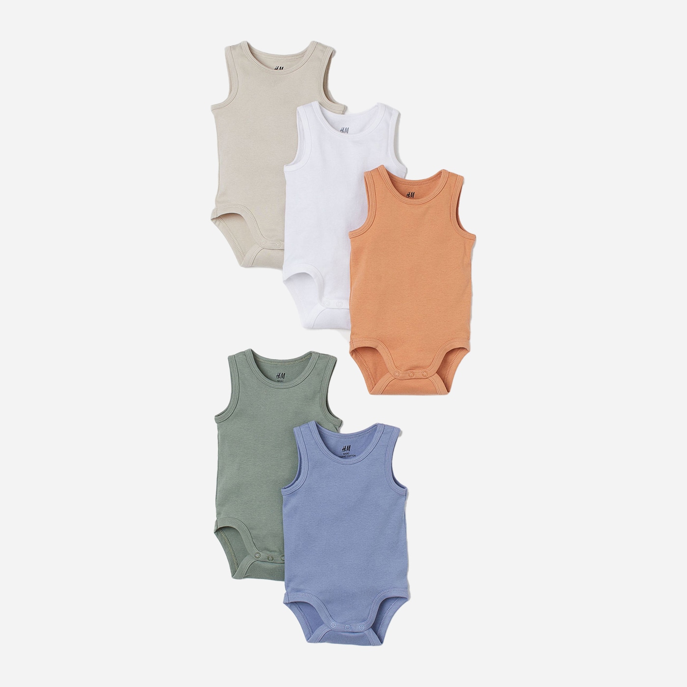 

Боди-майка H&M 957313b39 68 см 5 шт Комбинированное