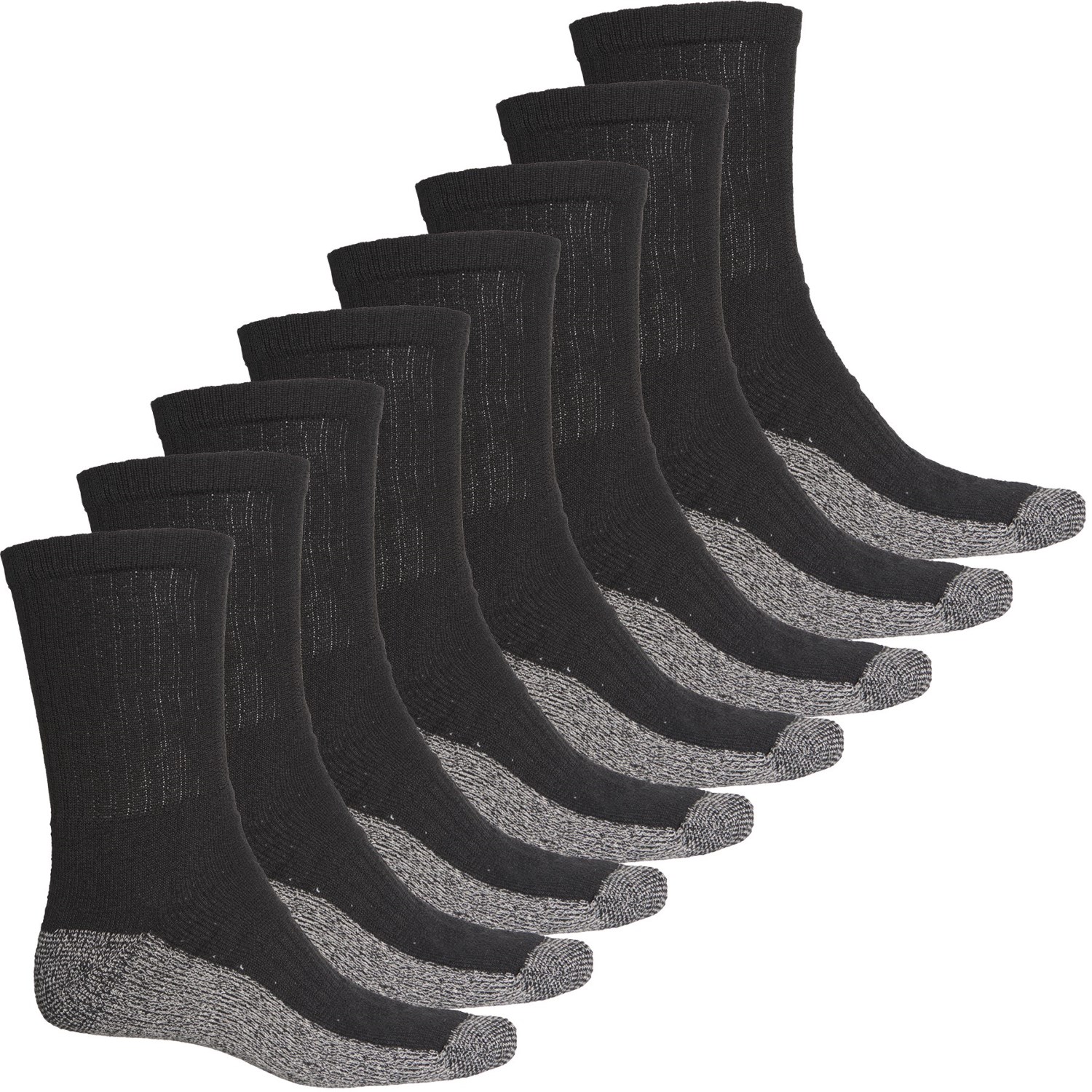 

Носки Smith's Workwear Cotton-Blend Work - 8-Pack, Crew Black, L (48)