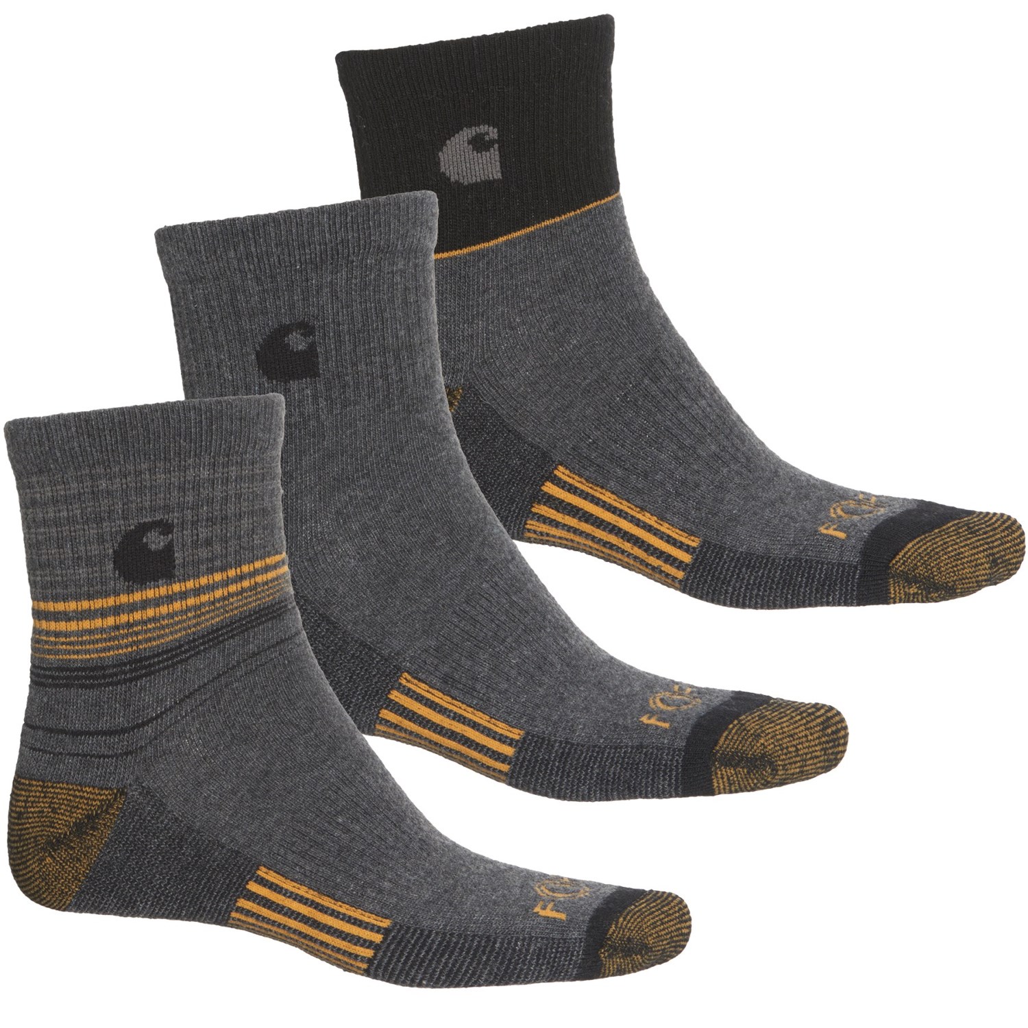 

Носки Carhartt CHMA0106 Force - 3-Pack, Merino Wool, Quarter Crew Black, L (48)