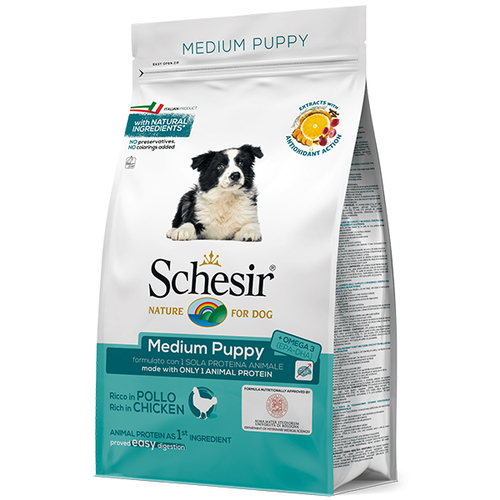 

Сухой корм монопротеиновый для щенков средних пород с курицей Schesir Dog Medium Puppy 12 кг Schesir BGL-SH-47
