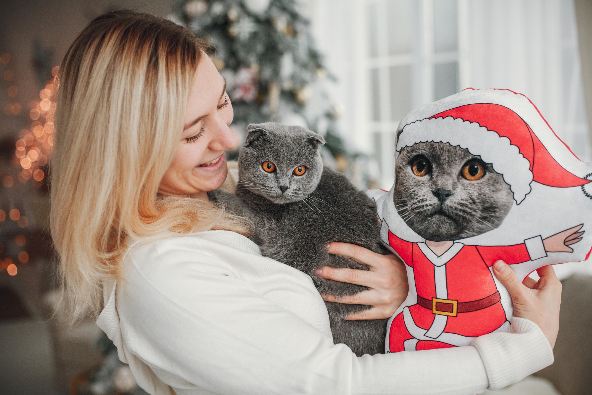 

Новогодняя подушка, подушка с фотографией твоего кота, плюшевая подушка кот, персонализированная подушка