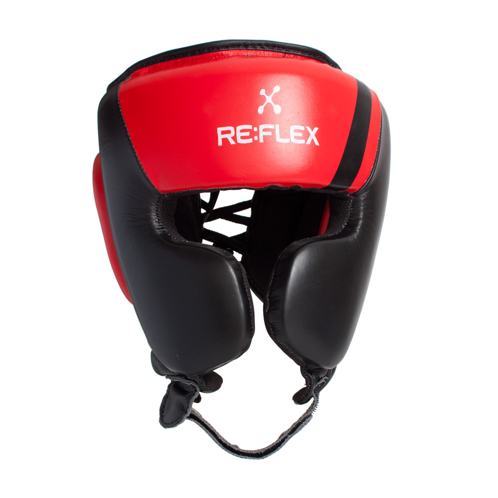 

Боксерский шлем RE:FLEX HG-1100 кожанный L Черно-красный (00045094)