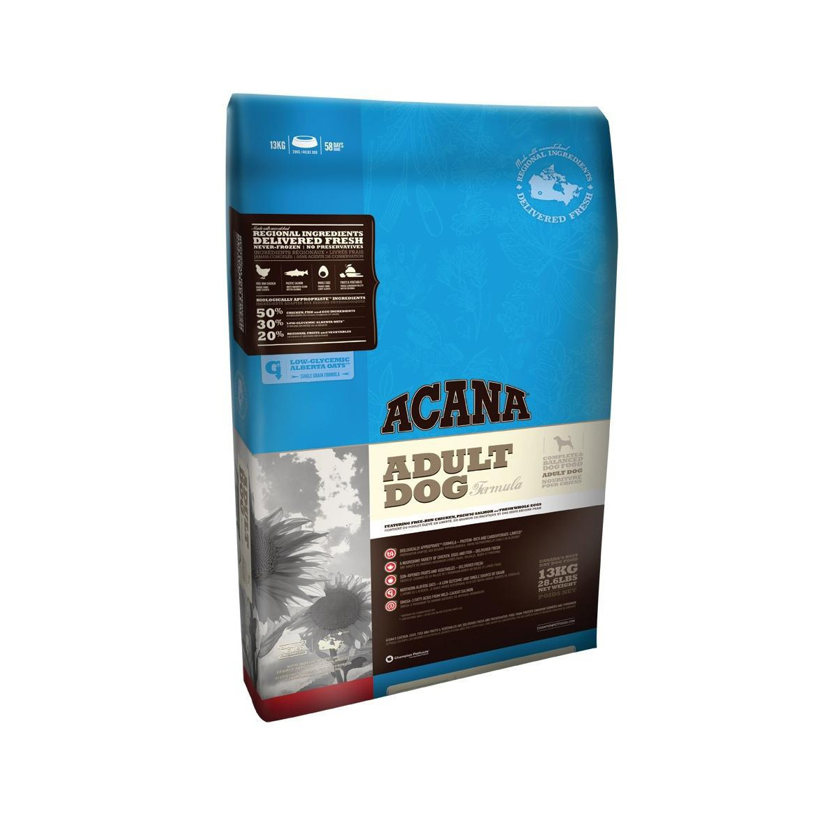 

Acana Adult Dog, корм для взрослых собак, цыпленок и камбала, 11.4 кг.