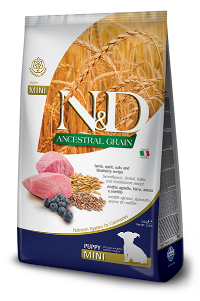 

Farmina (Фармина) N&D LOW GRAIN DOG LAMB & BLUEBERRY PUPPY MINI 7 KGНизкозерновой сухой корм для щенков мелких пород (ягненок / черника), 7кг