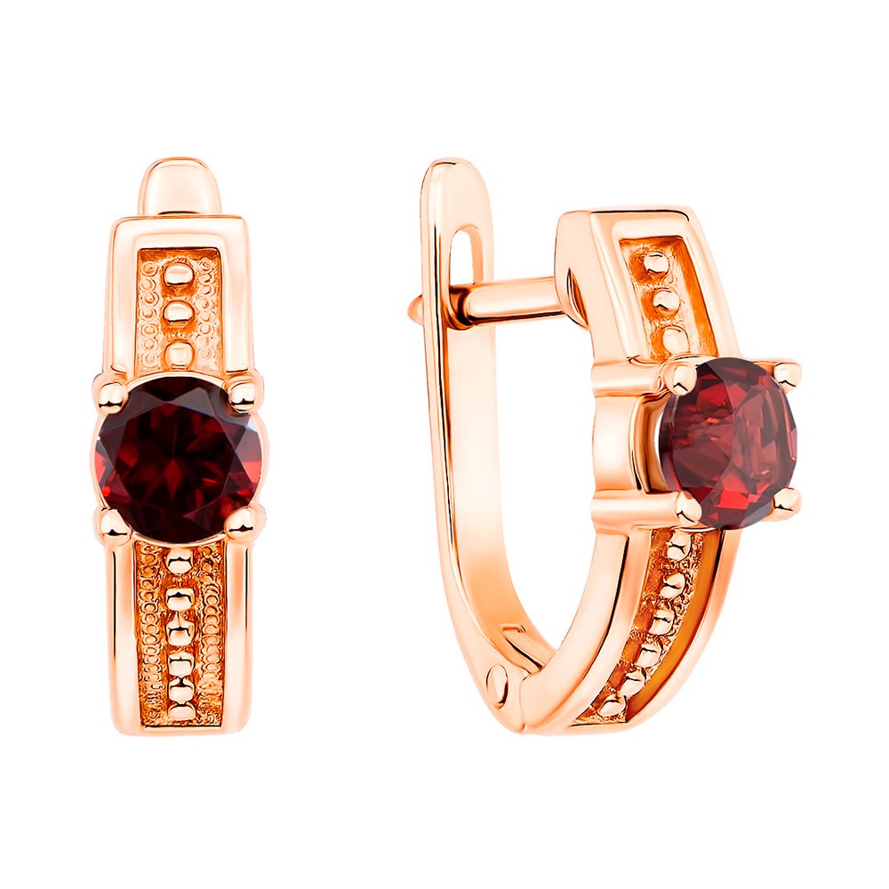 

Серьги из красного золота с гранатами 000146660