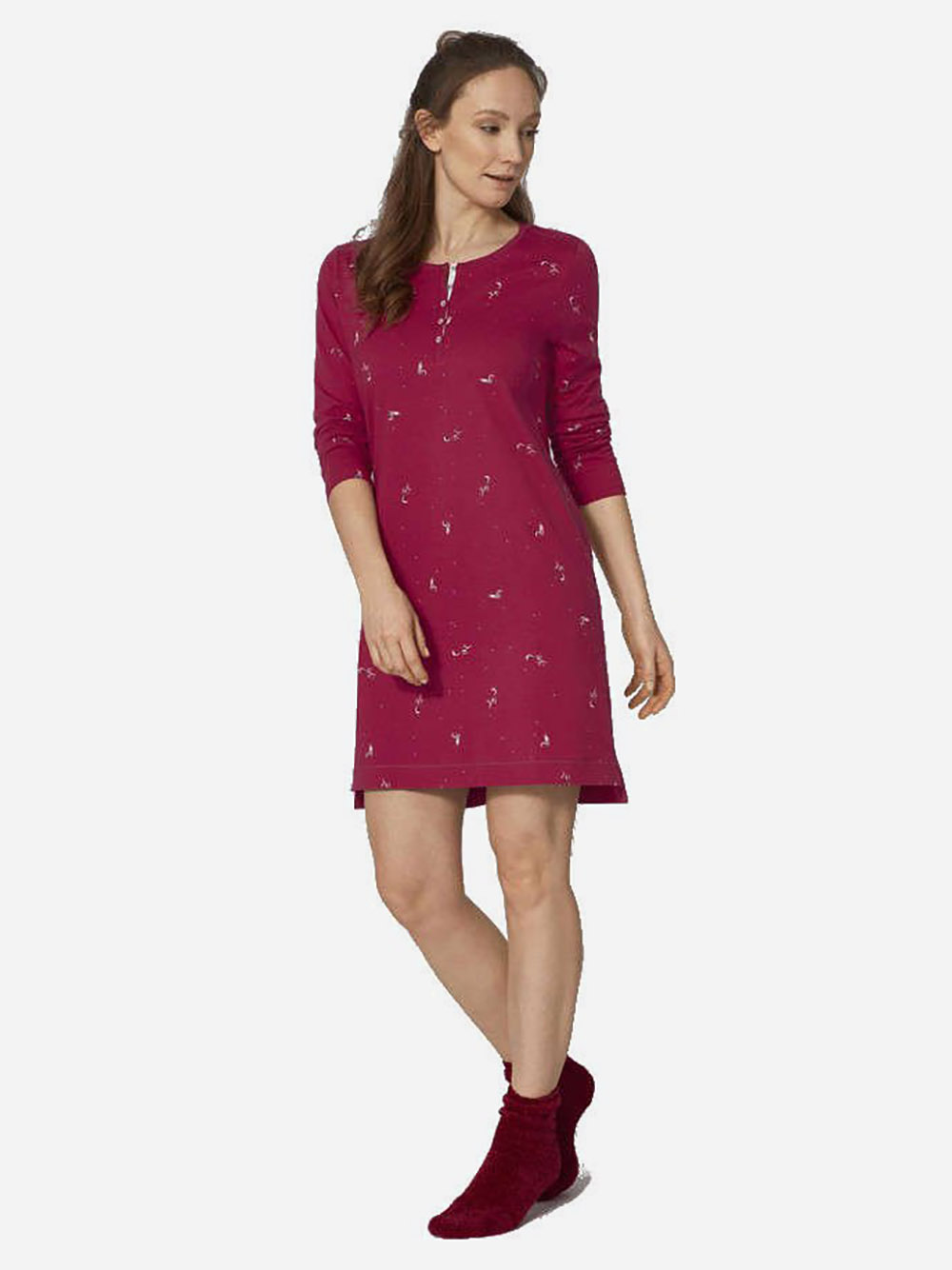 

Ночная рубашка Triumph Nightdresses NDK Character Buttons 40 Бордовая