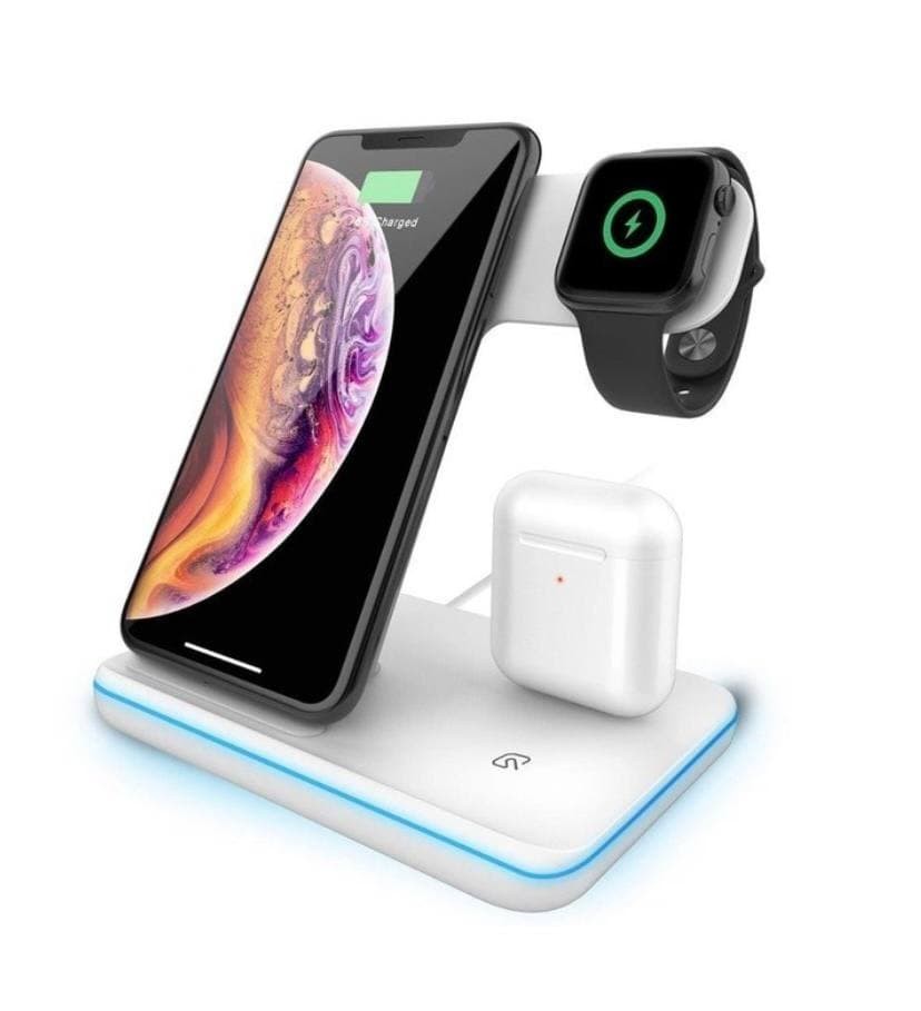 

Беспроводное зарядное устройство Wireless Charger 3в1 для iPhone, Apple Watch, AirPods белое