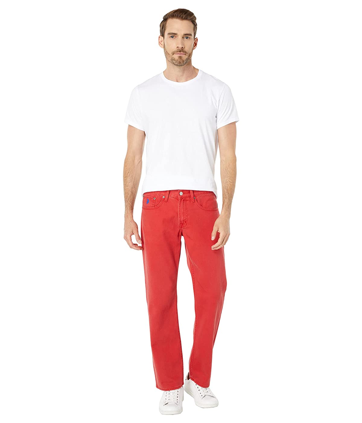 

Джинсы U.S. POLO Slim Straight Five-Pocket in Red Canyon Red Canyon, 33W 32L