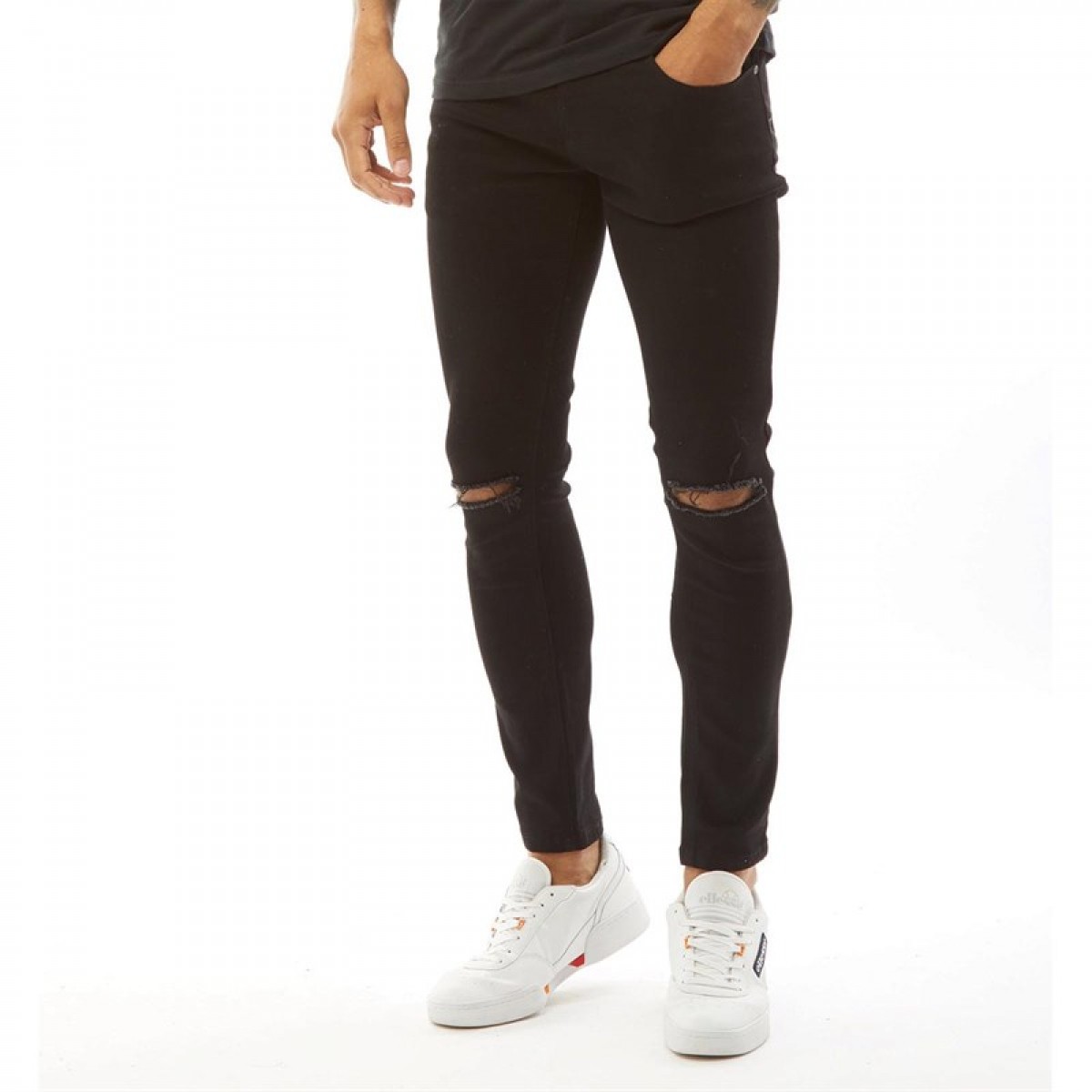 

Джинсы DFND London Sanction Ripped Skinny Black Black, 32W 32L