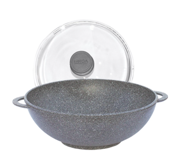 

Вок БИОЛ Granite Gray с двумя ручками и крышкой 30 см
