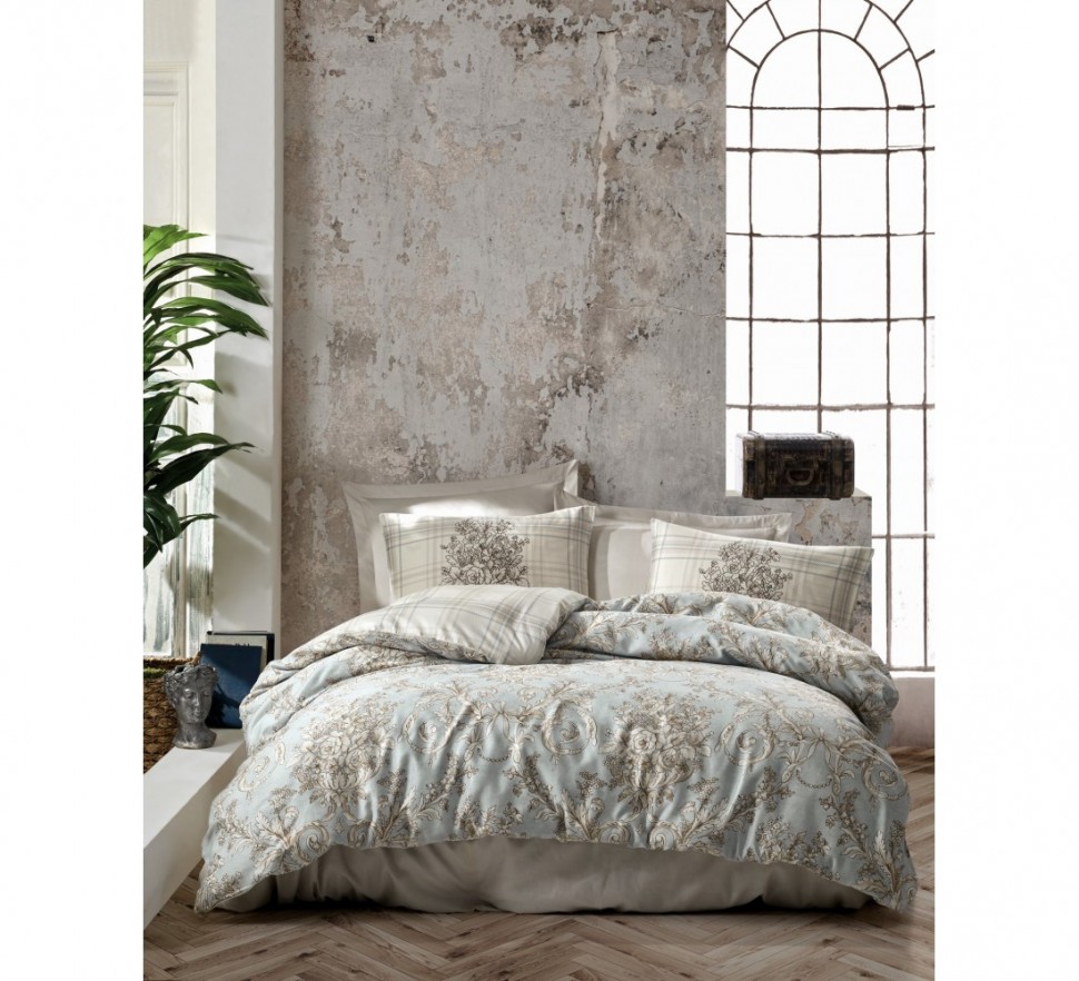 

Комплект постельного белья сатин Cotton Box Terry Bej евро 010077747