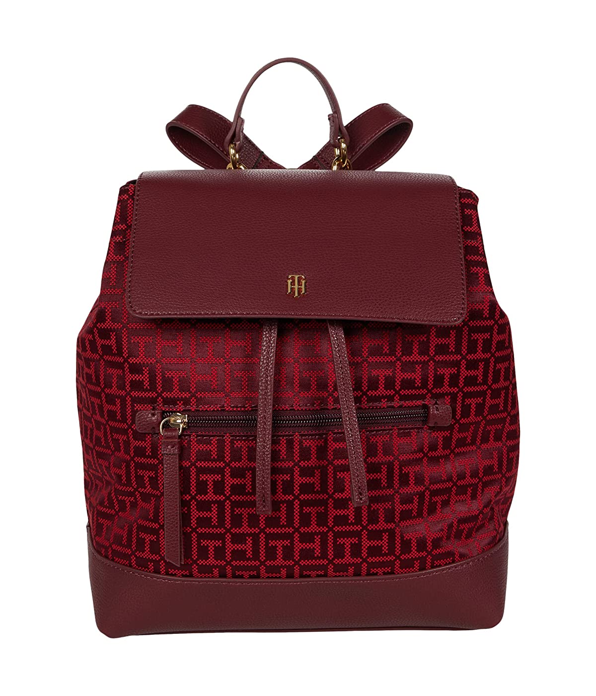 

Рюкзак Tommy Hilfiger Parker II Flap - Square Monogram Jacquard Deep Rouge/Primary Red, Универсальный