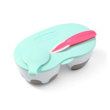 

Двухкамерная мисочка с ложечкой BabyOno Бирюзовая 1067