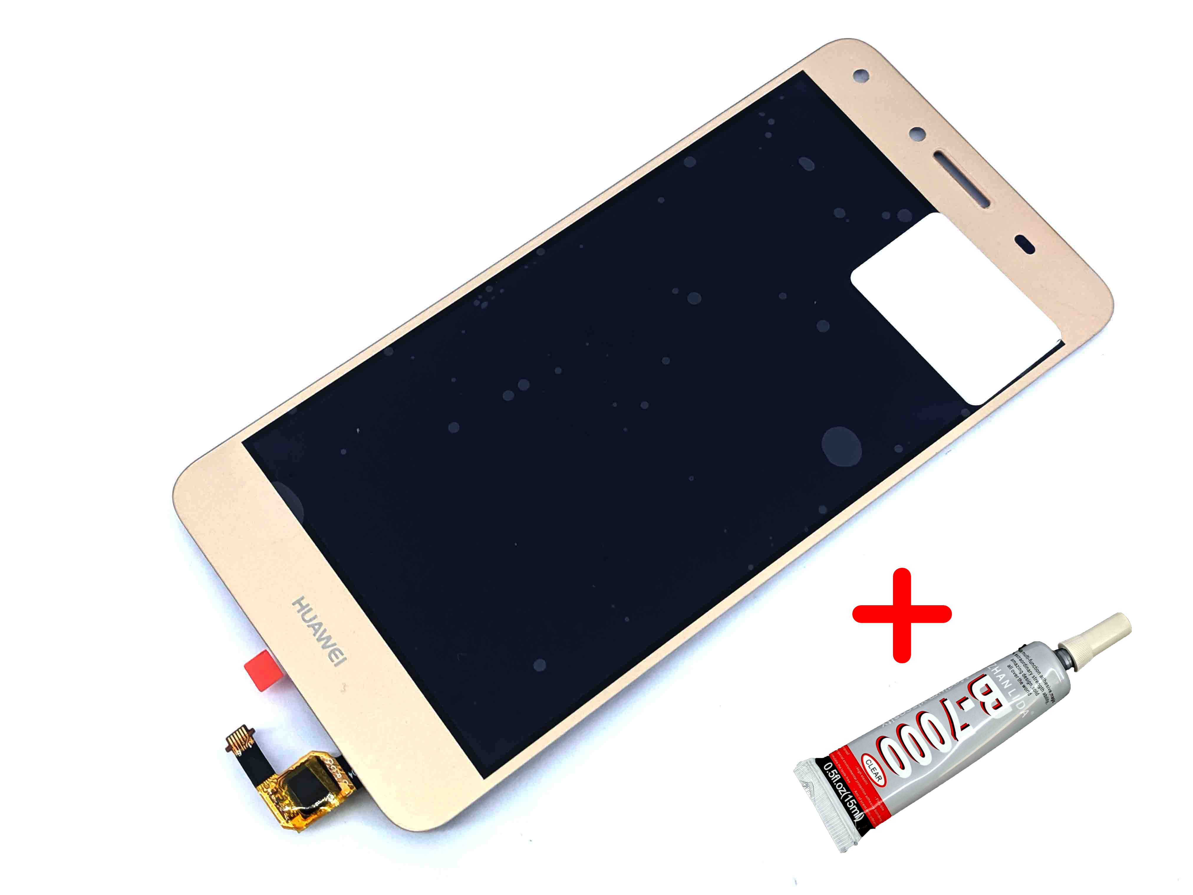 

Дисплей + сенсор (модуль) экран Huawei Y5 II CUN U29, Honor 5, Honor Play 5, Y6 II Compact (LYO-L21) золотистый High Copy + клей B7000