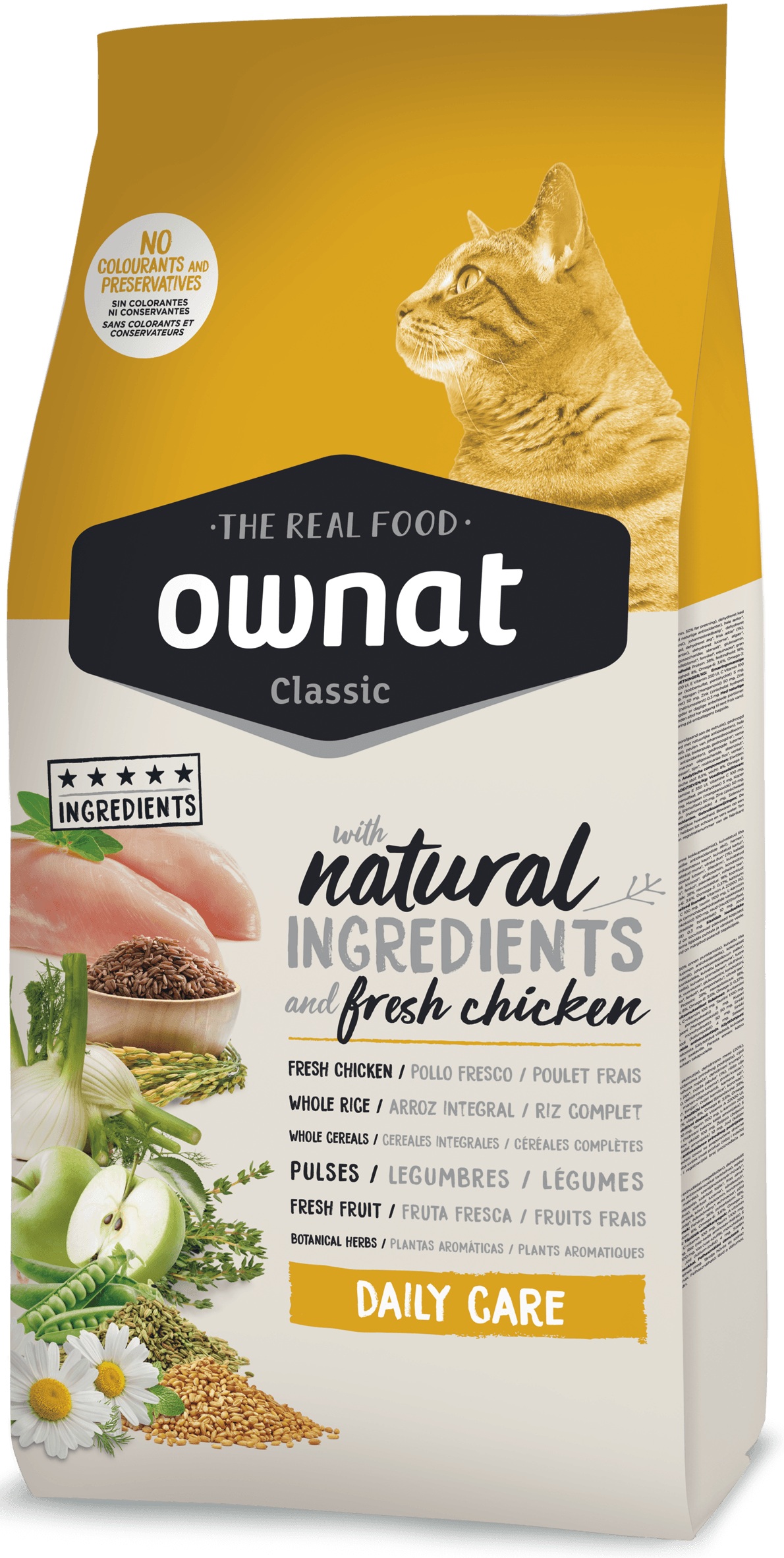 

Сухой корм для взрослых котов ежедневная забота с курицей Ownat Classic Daily Care 15 кг BGL-OW-05