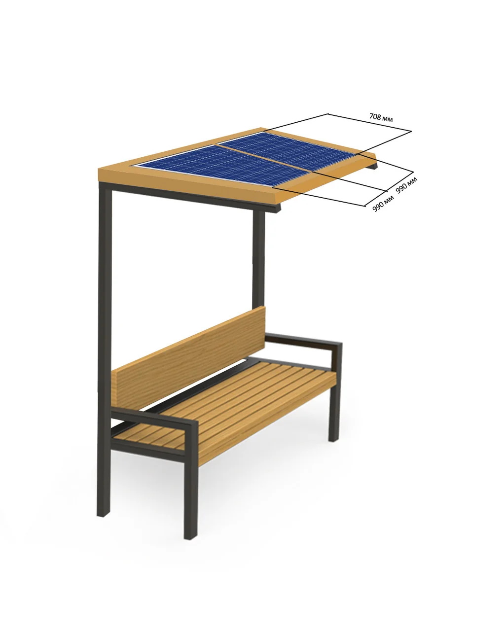 

Cкамейка парковая с солнечными панелями Solar panel bench