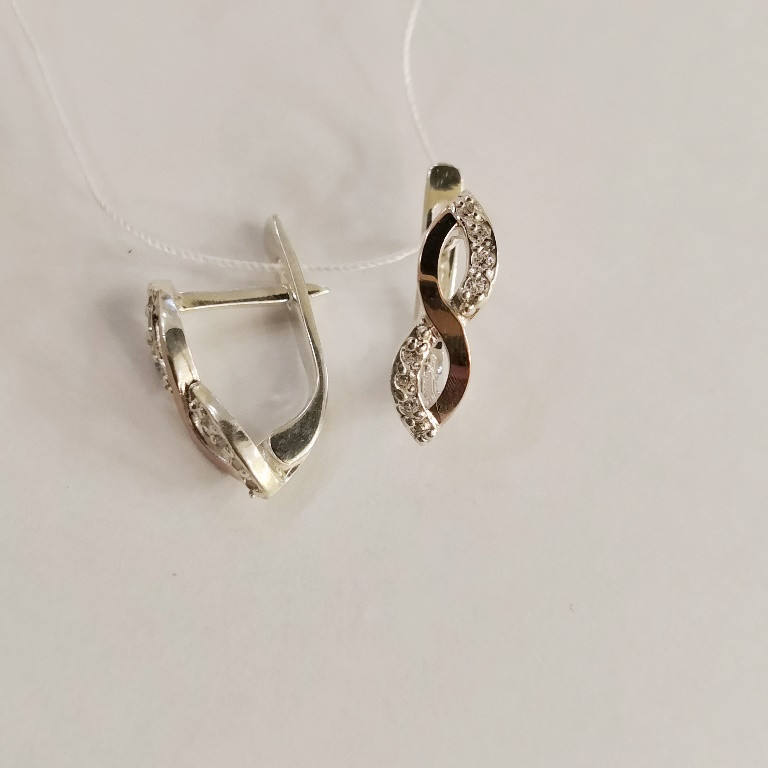 

Серьги серебро с золотом и цирконами Линдор,0648.10
