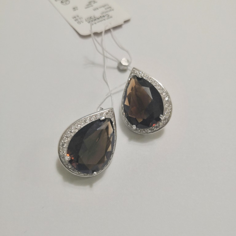 

Серебряные серьги с коричневым цирконием Дерика, 7307.10