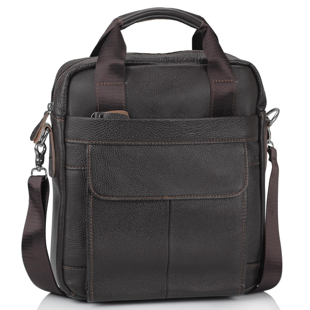 

Мужская кожаная сумка месенджер Tiding Bag 13846-NM 28 x 30 x 7 Коричневый