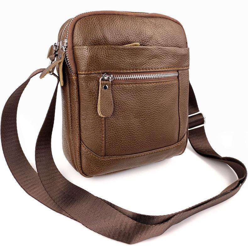 

Мужская кожаная сумка месенджер Tiding Bag 1386-NM 22 х 19 х 6 Коричневый