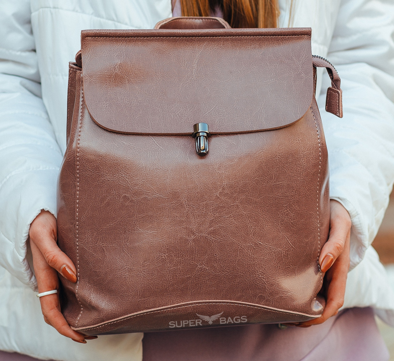 

Женский кожаный рюкзак Tiding Bag 24371-NM 25 х 30 х 14 Коричневый