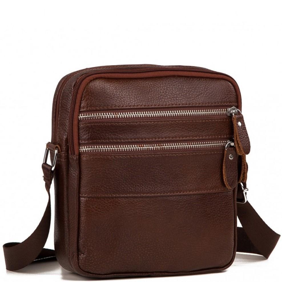 

Мужская кожаная сумка месенджер Tiding Bag 14421-NM 19 х 22 х 7 Коричневый