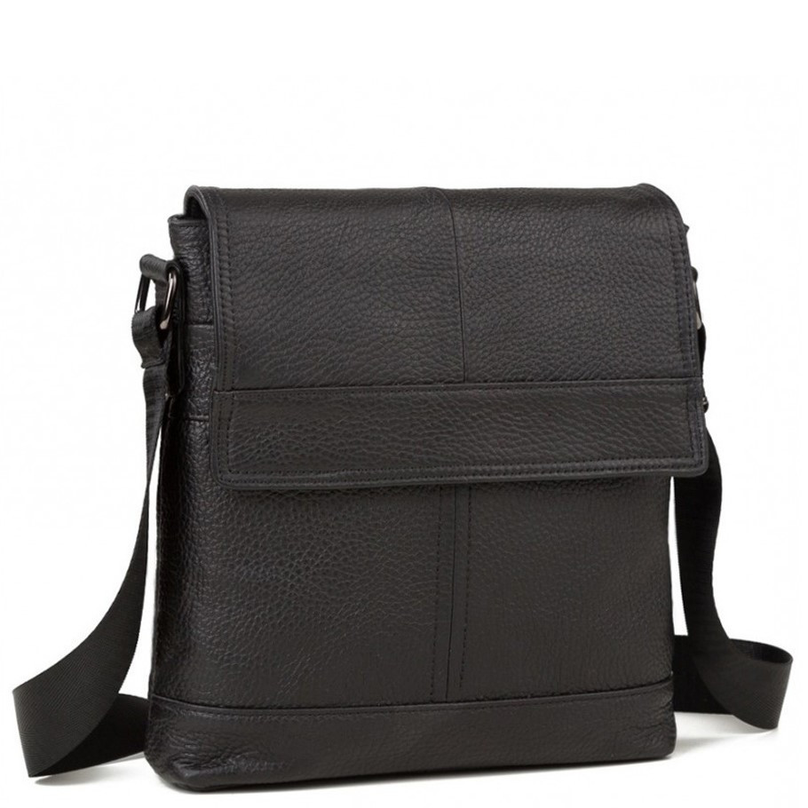 

Мужская кожаная сумка месенджер Tiding Bag M38-3822A-NM 24 х 27 х 6 Черный