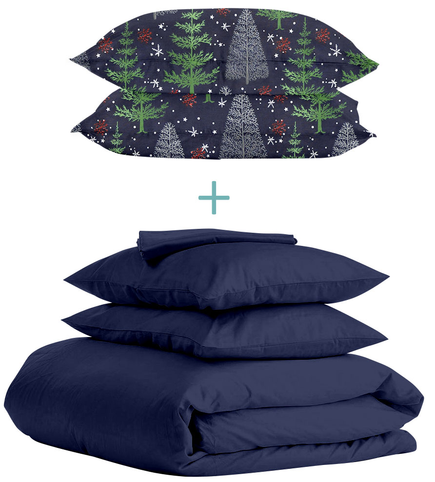 

Комплект Cosas Ranfors Blue + подарок наволочки 2 шт Winter Wood Night