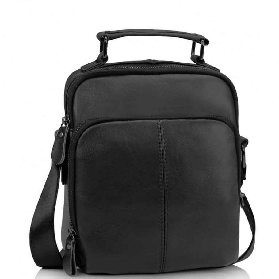 

Мужская кожаная сумка месенджер Tiding Bag M35-0118A-NM 19 х 21 х 6 Черный