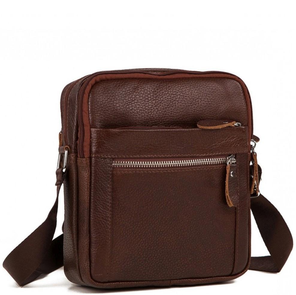 

Мужская кожаная сумка месенджер Tiding Bag 130108-NM 22 х 19 х 6 Коричневый