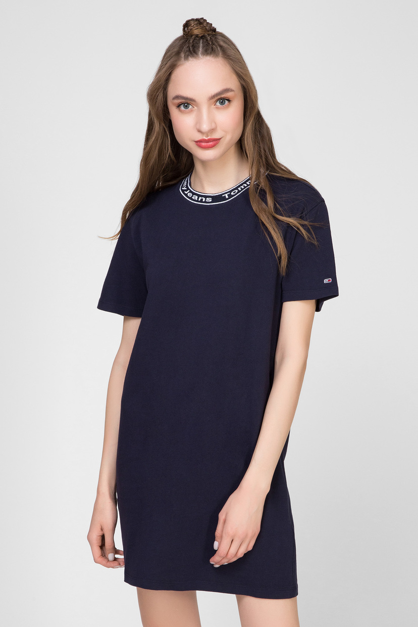 

Женское темно-синее платье-футболка TJW BRANDED NECK Tommy Hilfiger XS DW0DW07923