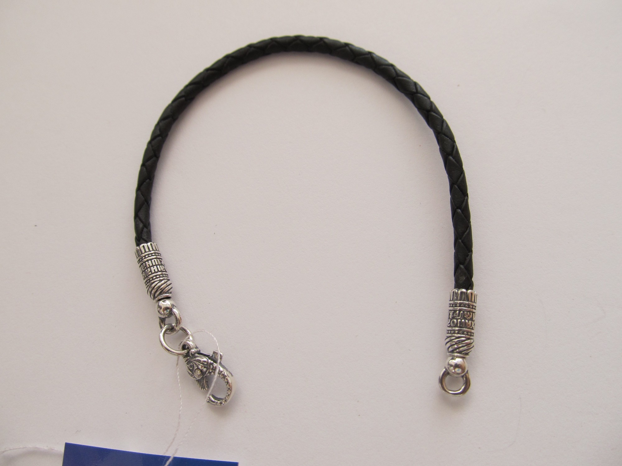 

Браслет из серебра 925° и плетеной кожи на руку SilverArtisan 0.00072-1 размер 17,5